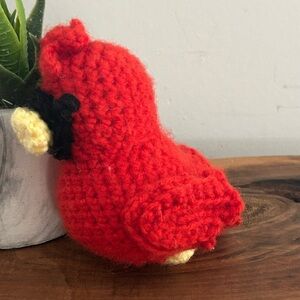 Handmade Red Crochet Bird cardinal